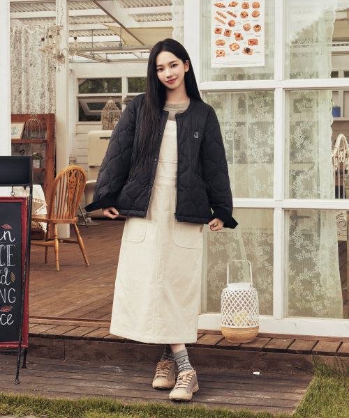 Corduroy Overall Skirt-W_OATMAL