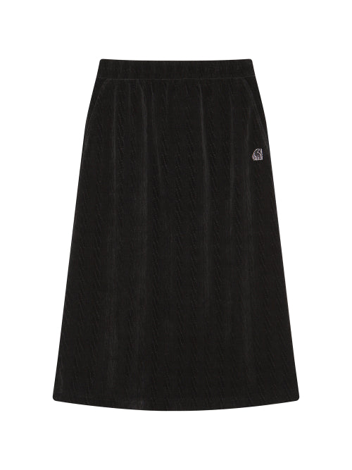 Cable Jacquard Skirt - W_Black