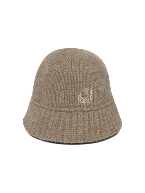 [Early Breeze] Knit Bucket Hat_Dark Beige