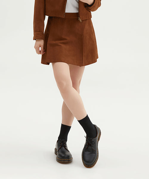 [Synthetic Leather] Suede Mini Skirt_SPWHF49W14