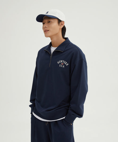 NYC Embroidery Half Zip-Up_SPMNF49C61