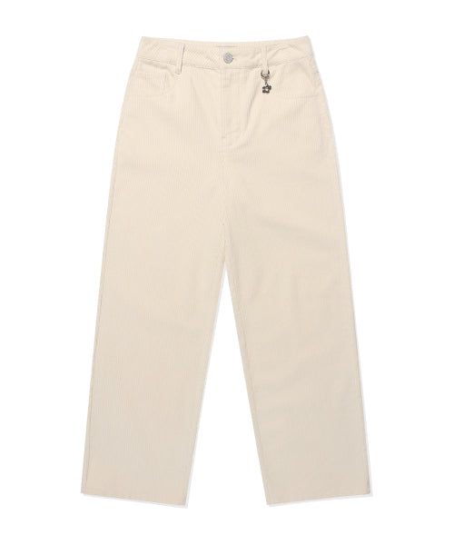 Women's Corduroy Semi-Wide Pants Cream