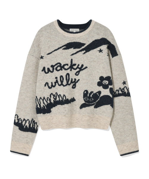 Women's Jagged Graphic Pullover Oatmeal