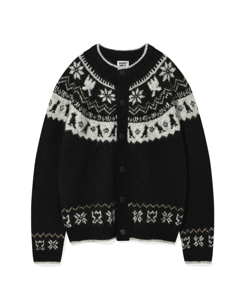 Nordic round cardigan black
