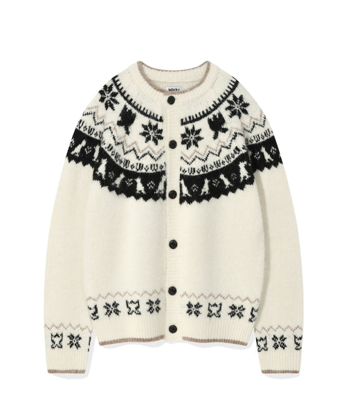Nordic round cardigan cream