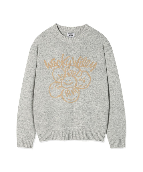 Big Lily Graphic Pullover Knit Gray