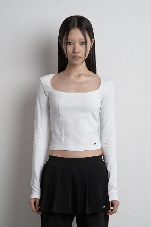 TWIN LACE LONG SLEEVE WHITE