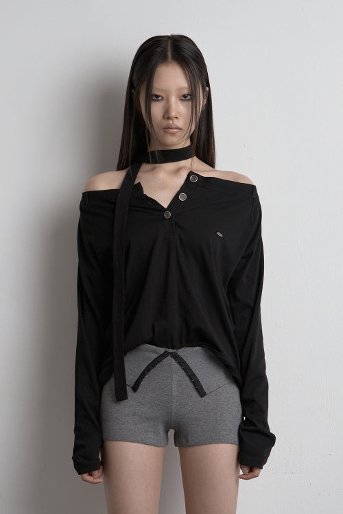 FAKE PANTS LONG SLEEVE BLACK