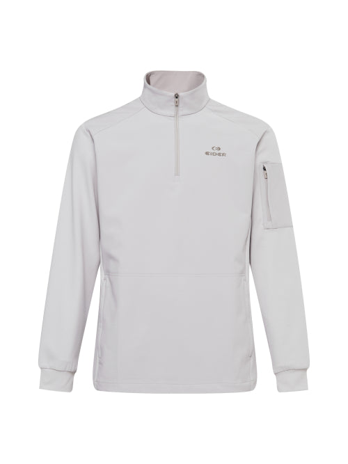 WEATHER FLEX (Wether Flex) Men's Hybrid Zip-Up T-shirt_Grayish BEIGE