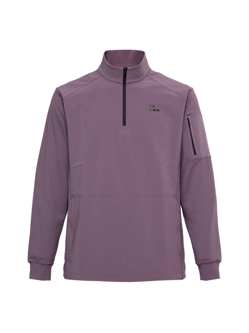 WEATHER FLEX (Wether Flex) Men's Hybrid Zip-Up T-shirt_COPPER BROWN