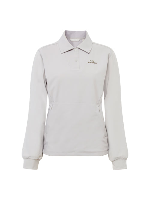 WEATHER FLEX (Wether Flex) Women's Hybrid Polo T-shirt_Grayish BEIGE