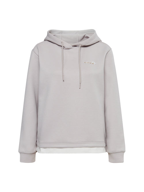 EDEL (Edel) Women's Long-Sleeved Hooded T-Shirt_Grayish BEIGE