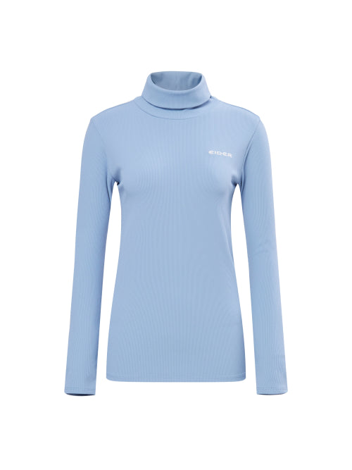 BASE (base) Women's Long-Sleeved Turtleneck T-shirt_URBAN BLUE