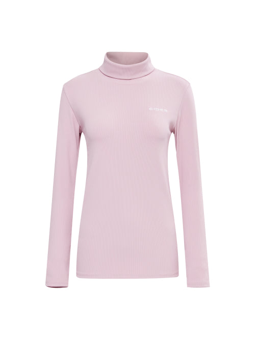BASE (base) Women's long-sleeved turtleneck T-shirt_POWDER PINK