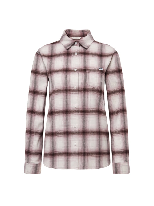 ESSENTIAL (Essential) Women's Checkered Shirt_Brown