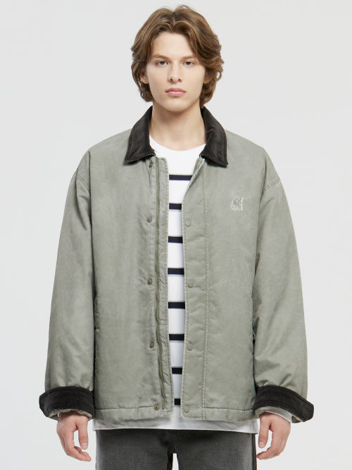 Washed Collar Jacket - M_Light Khaki