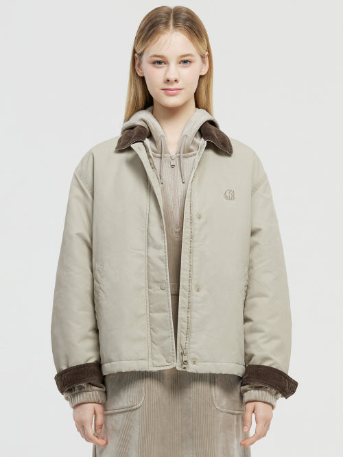 Washed Collar Jacket - W_OATMAL