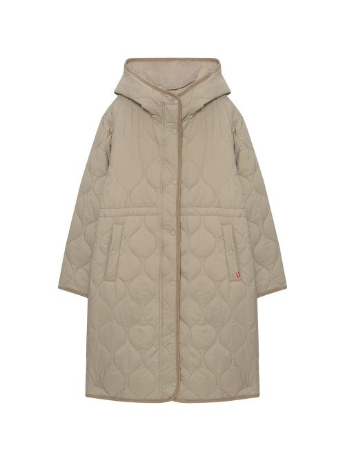 Padded quilting jacket LONG - W_Beige
