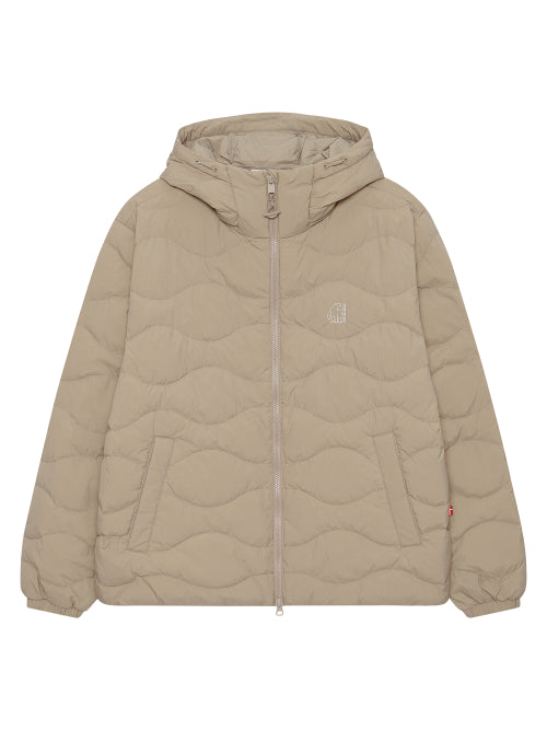 Wave Crystal Down Light Hoodie Jumper - U_Beige
