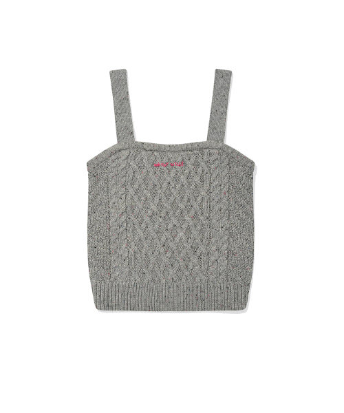 Women's Cable Knit Bustier Gray