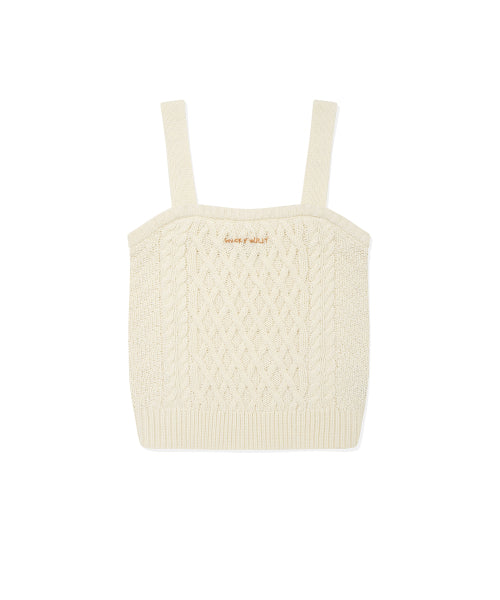 Women's Cable Knit Bustier Cream