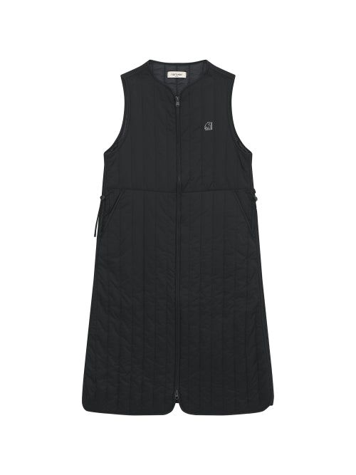Quilting Zip-Up Dress - W_Black