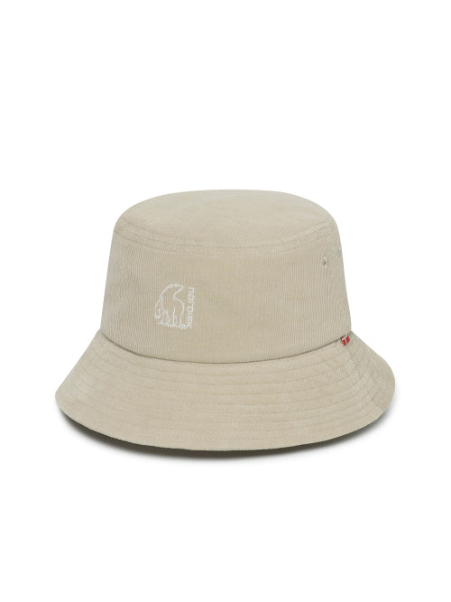 [Signature] Corduroy bucket hat. Beige