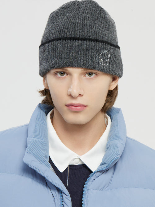 [Signature] Short beanie. Charcoal