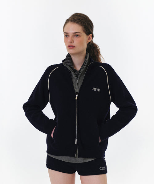 MAREN KNIT ZIP-UP (NAVY)