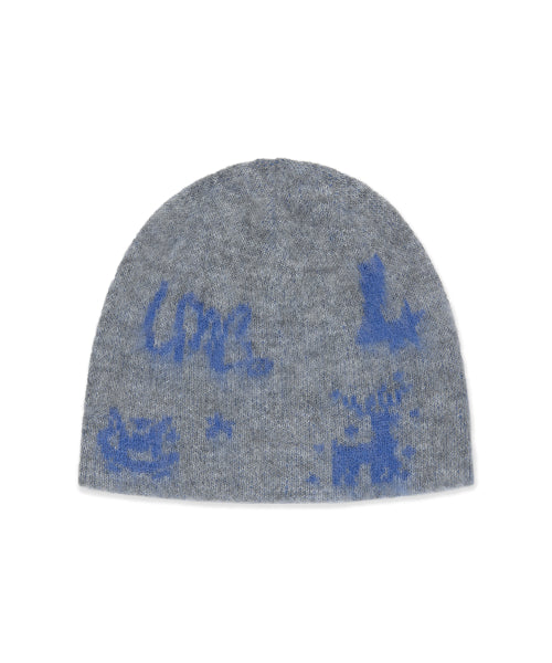 GRAPHIC UNCUFFED BEANIE charcoal