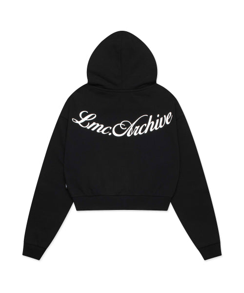 WM BACK LETTERING CROPPED HOODIE black