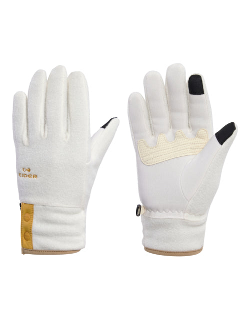U-Fleece Button Gloves_Ivory