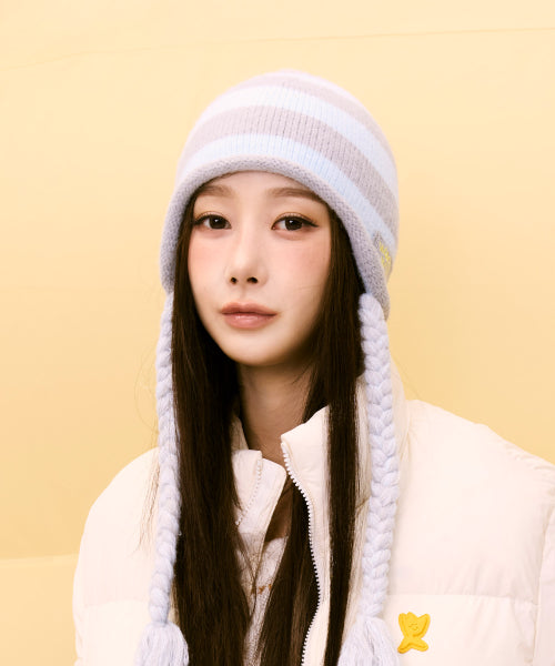 Stripe Tessle Beanie (2 colors)