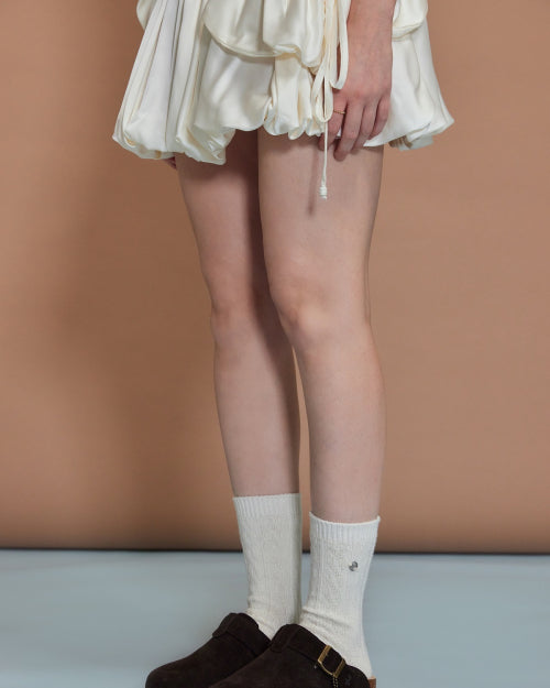 Cable Knit Socks Ivory FLOTFA3L10