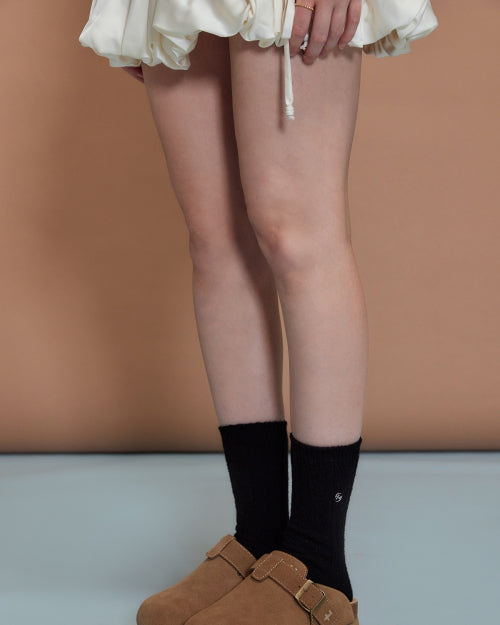 Cable Knit Socks Black FLOTFA3L08