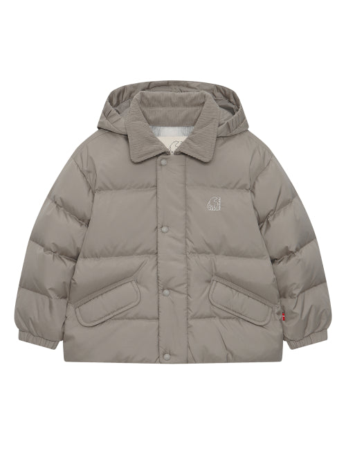 Allbor Crystal Down Hoodie Jumper - K_Light Khaki