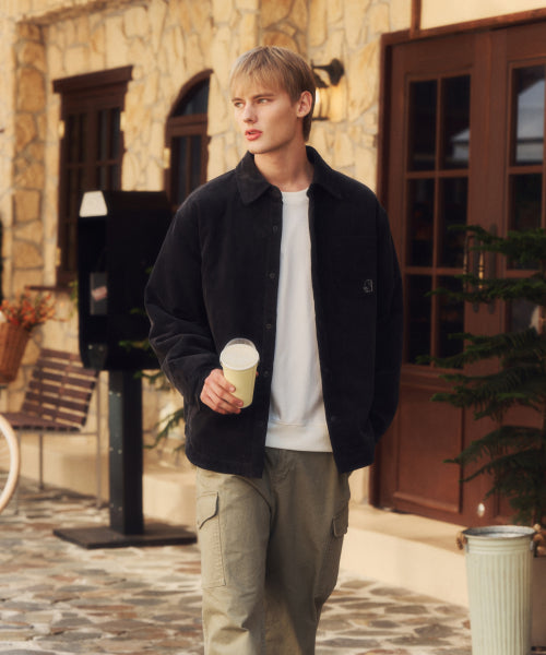 Corduroy Padded Shirt - U_Navy