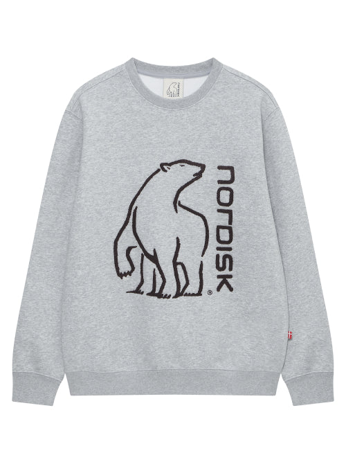 Big Polar Bear Fleece-Lined Sweatshirt - U_Melange GREY