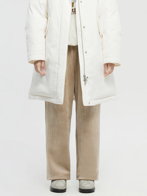 Jersey napping corduroy sweat straight pants - W_Beige