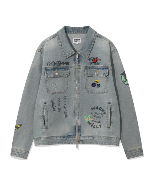 Denim patch tracker blue