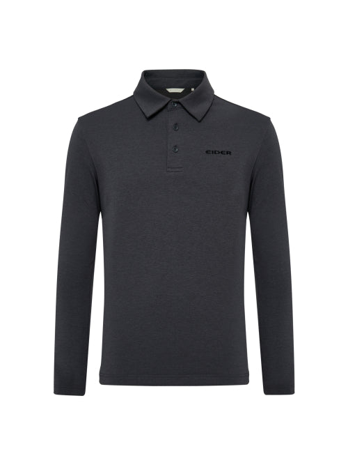 SORONA WARM Men's Long-Sleeved Polo T-Shirt_Dark Gray