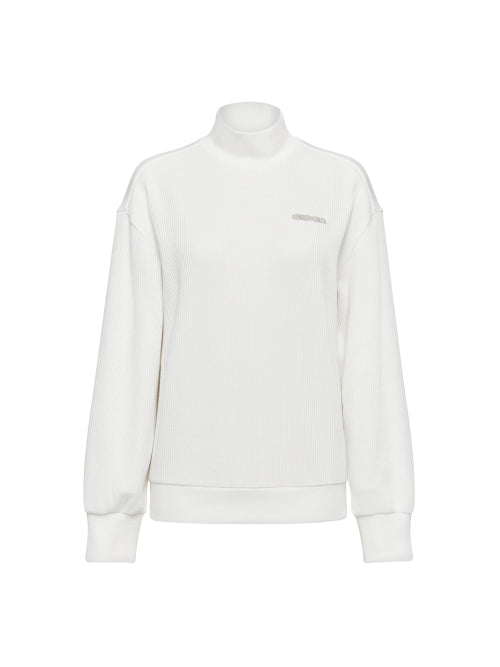 WOOLY (Woolly) Women's long-sleeved turtleneck T-shirt_Cream
