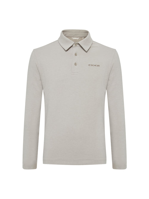 SORONA WARM Men's Long-Sleeved Polo T-Shirt_Light Beige