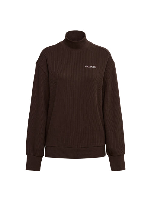 WOOLY (Woolly) Women's long-sleeved turtleneck T-shirt_Brown