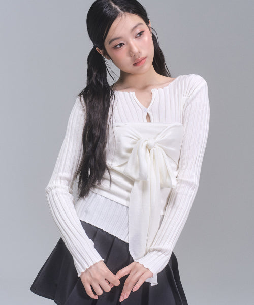 Celina Burton Bustier Knitwear Set [IVORY]