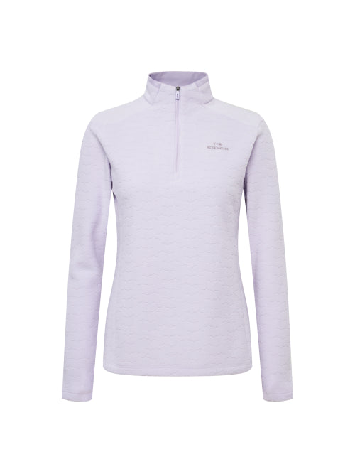 JACQUARD W (Jacquard) Women's Long-Sleeved Zip-Up T-shirt_Pastel Violet