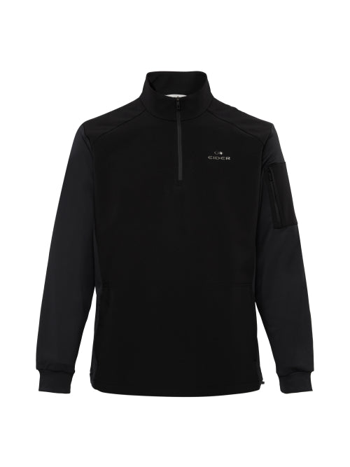 WEATHER FLEX (Wether Flex) Men's Hybrid Zip-Up T-Shirt_Black