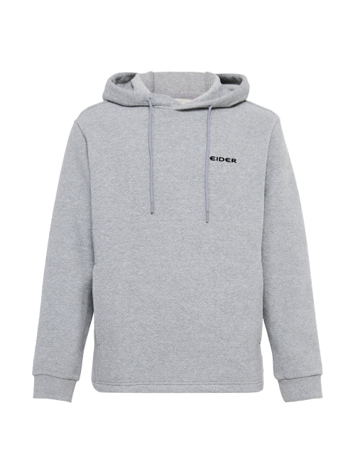 AIR POCKET (Air Pocket) Men's Long-Sleeved Hooded T-Shirt_Melange GREY