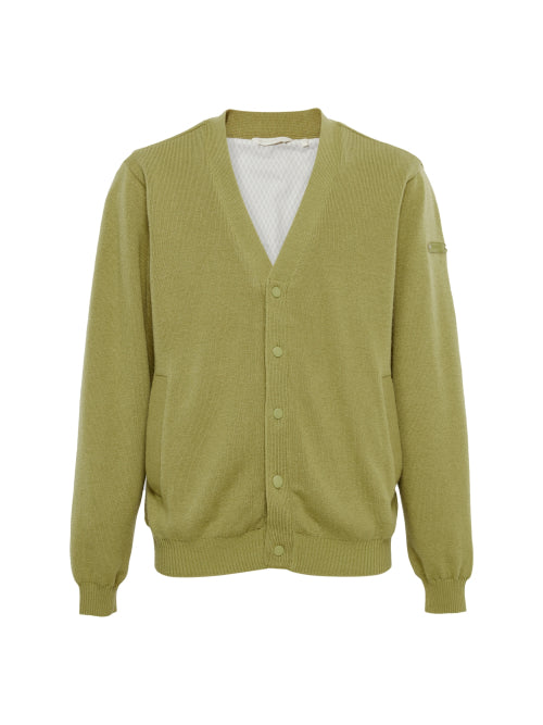 LAYER 7 (Layer 7) Men's Sweater Cardigan_Yellow Green