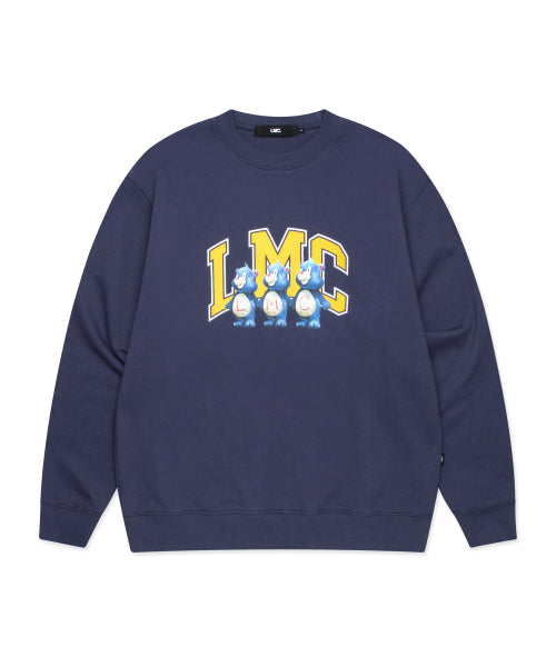 THREE BEARS ARCH LOGO SWEATSHIRT vintage blue